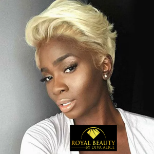 Wig pixie 100% Human Hair Color 613,  13x4 Lace Wig Brazilian Indian Hair