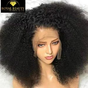 Perruque yaki kinky Afro Lace Frontal 200% densité, 100% cheveux humains