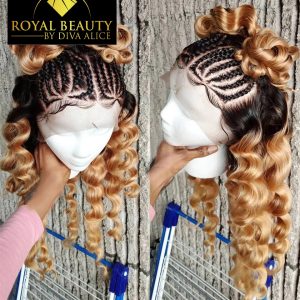 Perruques pré plumée couleur 1b/27 loose wave 200% densité 100% cheveux humains