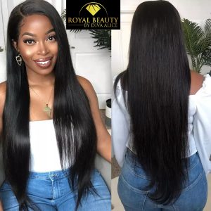 Perruque lisse  Lace Frontal 200% densité, 100% cheveux humains