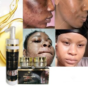 CRÈME,SÉRUM,SAVON GLUTA MIRACLE pour les taches rebelles du visages et cou au glutathione